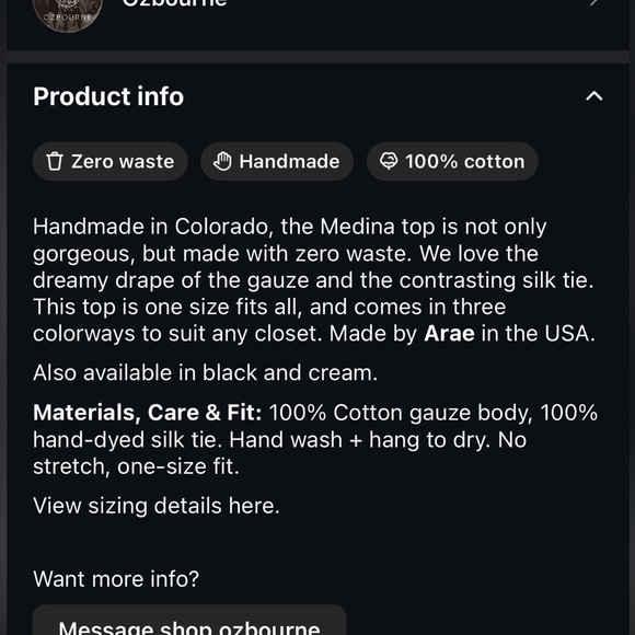 Handmade Cotton Gauze Top - Picture 6 of 6